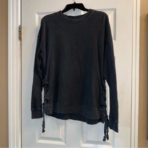 AllSaints Dark Gray side tie Sweatshirt size Medium